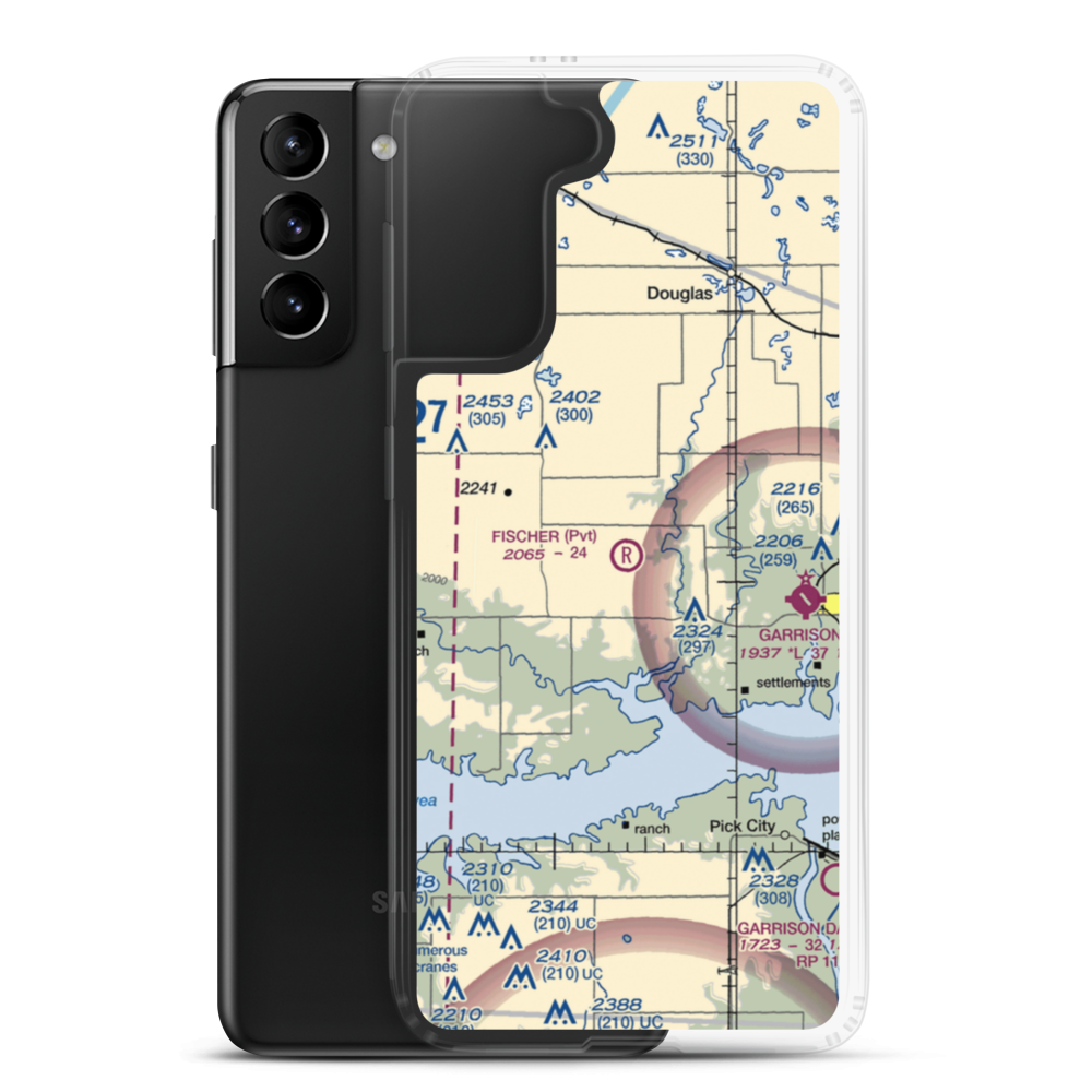 Fischer Private Airport (ND22) VFR Sectional Samsung Case Samsung Galaxy S21 Plus model shown