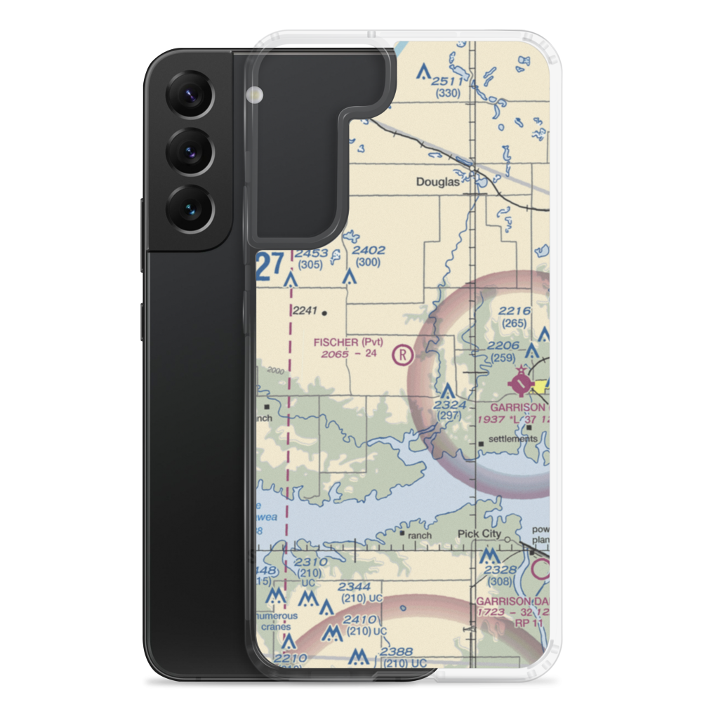 Fischer Private Airport (ND22) VFR Sectional Samsung Case Samsung Galaxy S22 Plus model shown