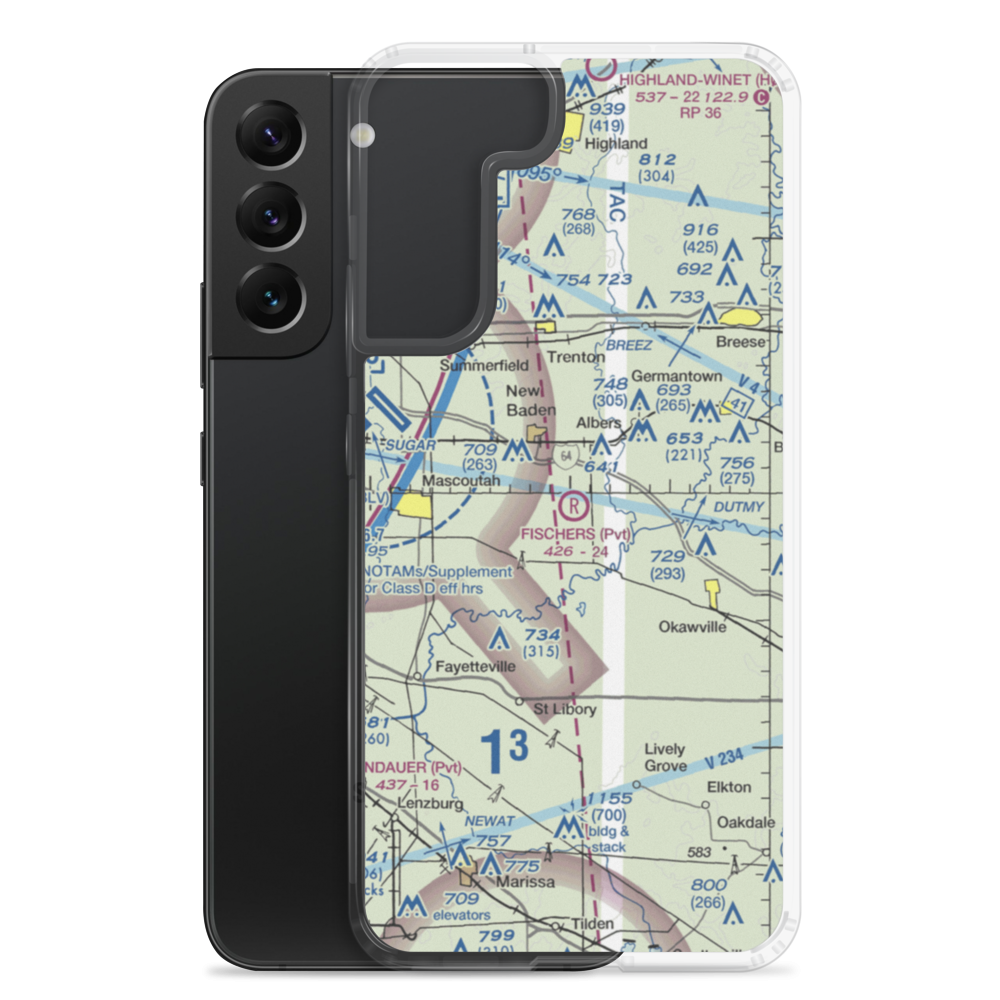 Fischer's RLA Restricted Landing Area (6LL6) VFR Sectional Samsung Case Samsung Galaxy S22 Plus model shown