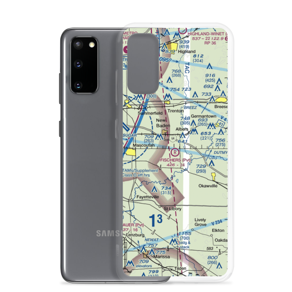 Fischer's RLA Restricted Landing Area (6LL6) VFR Sectional Samsung Case Samsung Galaxy S20 model shown