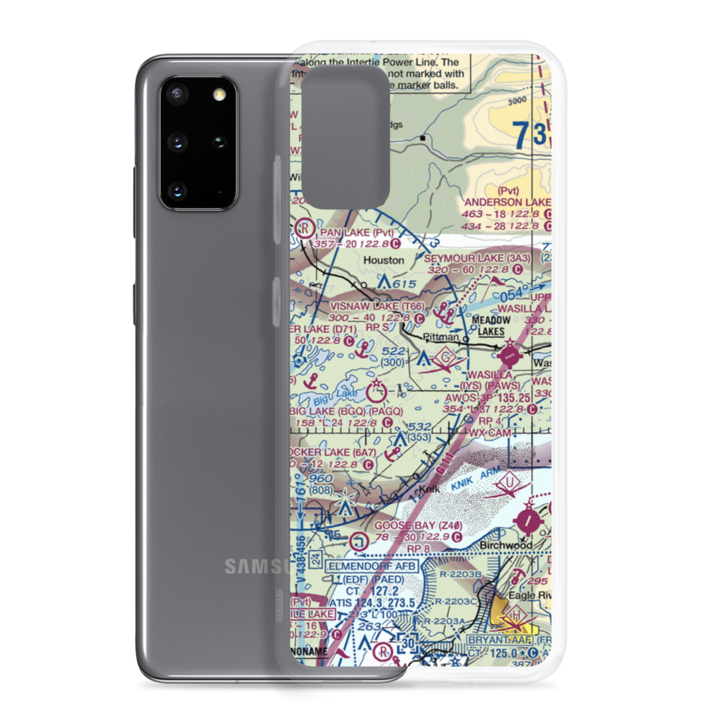 Fisher Airport (08AK) VFR Sectional Samsung Case Samsung Galaxy S20 Plus model shown