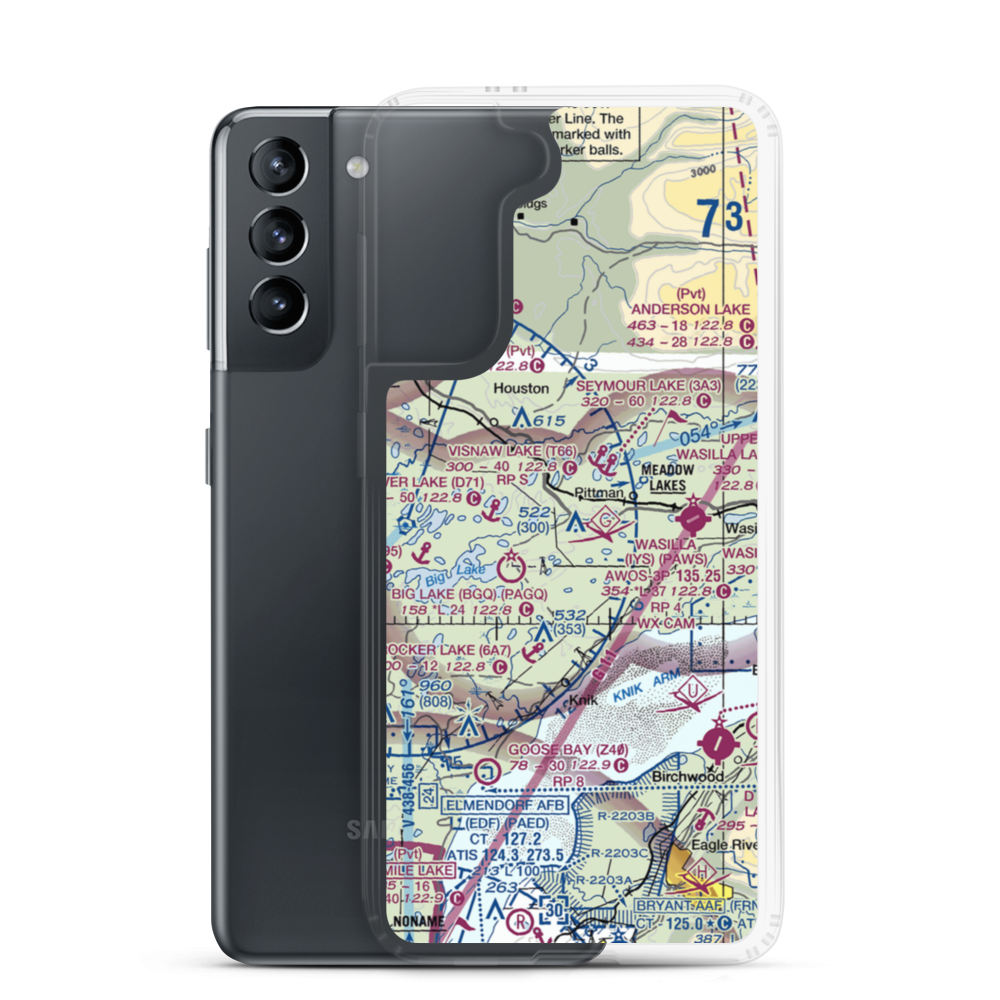 Fisher Airport (08AK) VFR Sectional Samsung Case Samsung Galaxy S21 model shown