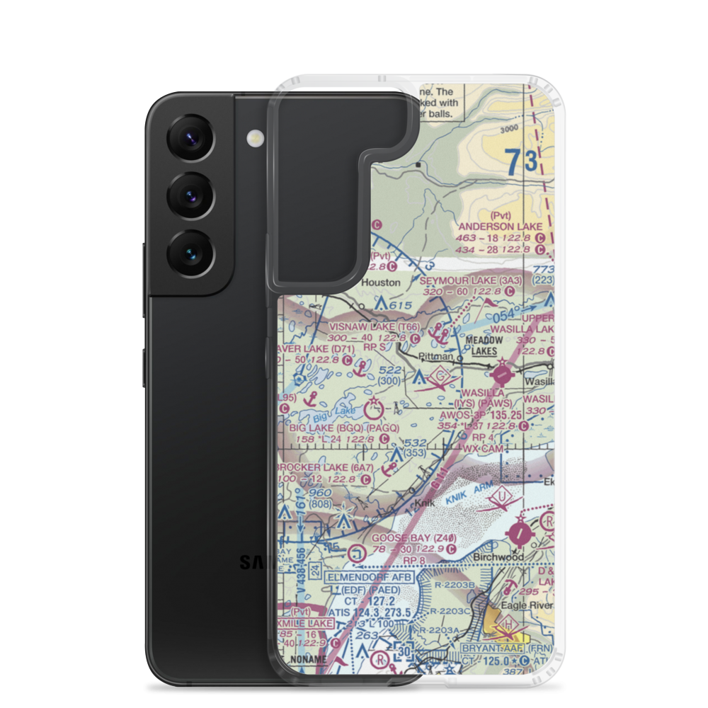Fisher Airport (08AK) VFR Sectional Samsung Case Samsung Galaxy S22 model shown