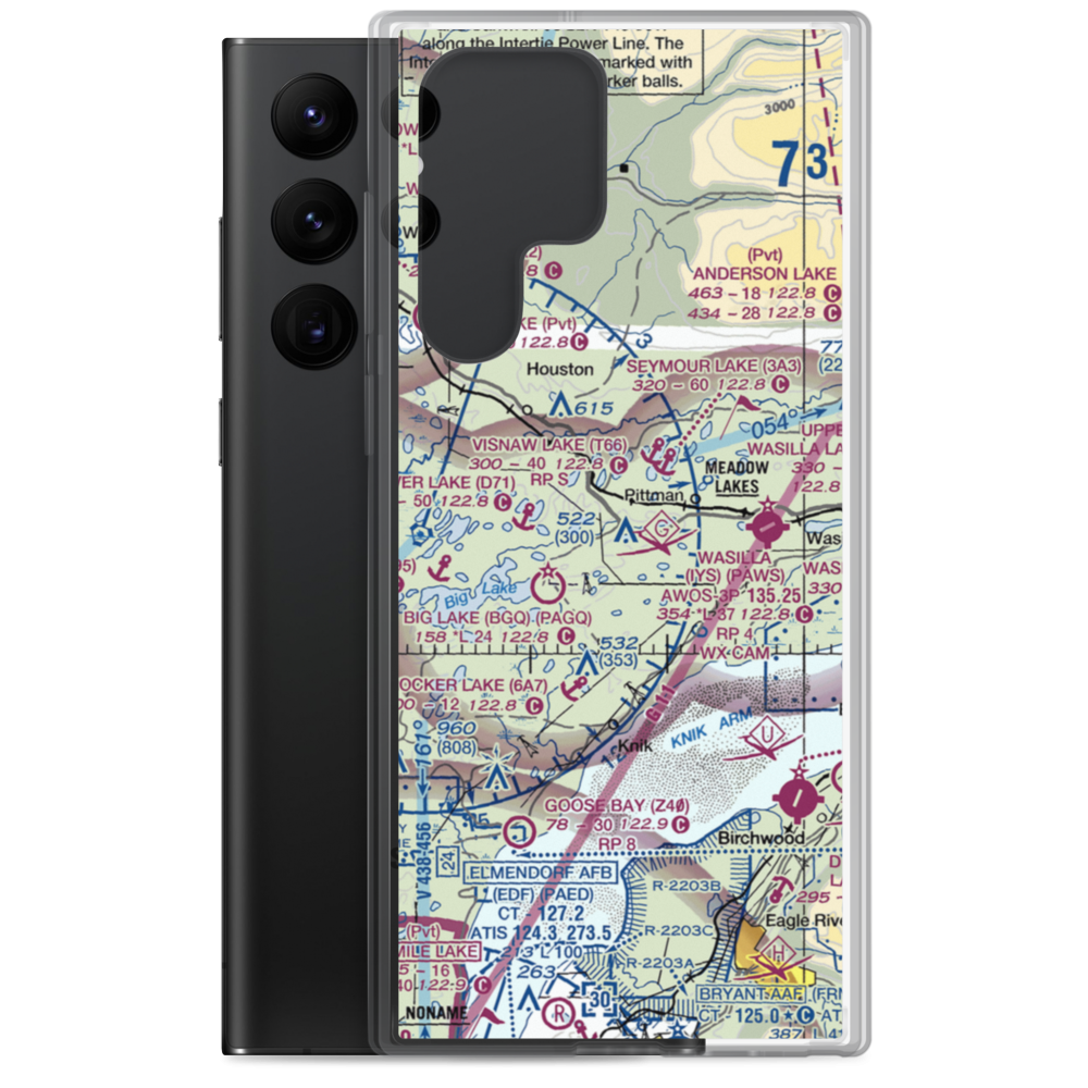 Fisher Airport (08AK) VFR Sectional Samsung Case Samsung Galaxy S22 Ultra model shown