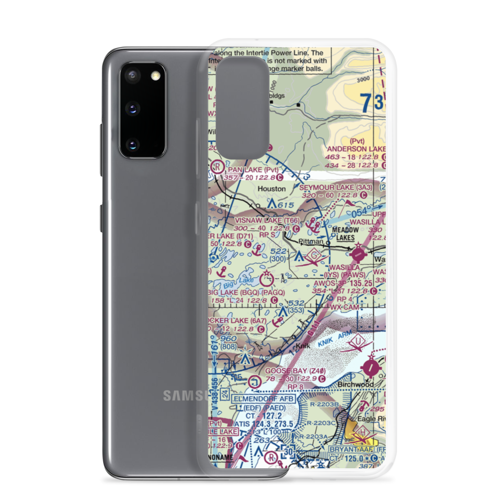 Fisher Airport (08AK) VFR Sectional Samsung Case Samsung Galaxy S20 model shown
