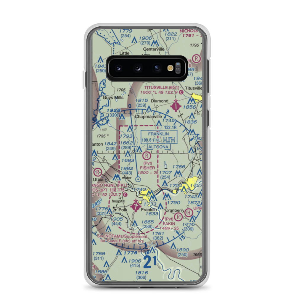 Fisher Airport (0PA5) VFR Sectional Samsung Case Samsung Galaxy S10 model shown