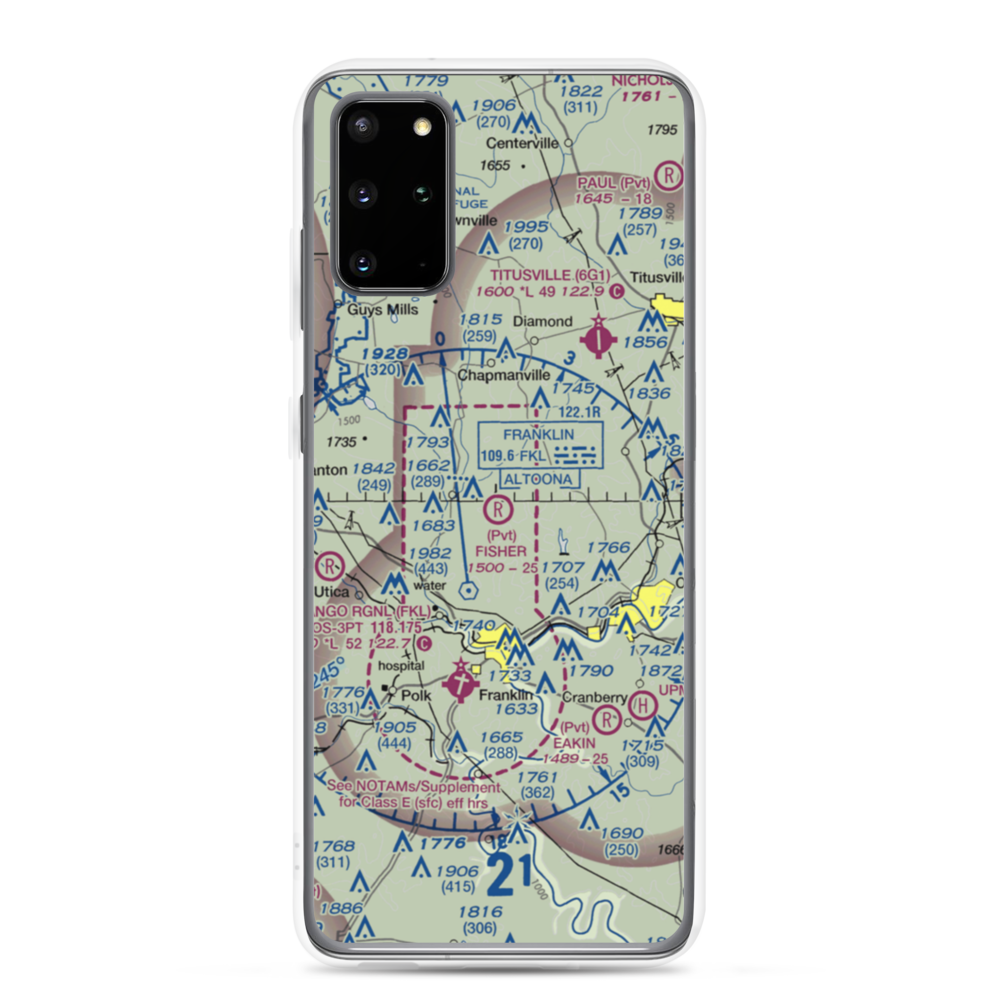 Fisher Airport (0PA5) VFR Sectional Samsung Case Samsung Galaxy S20 Plus model shown