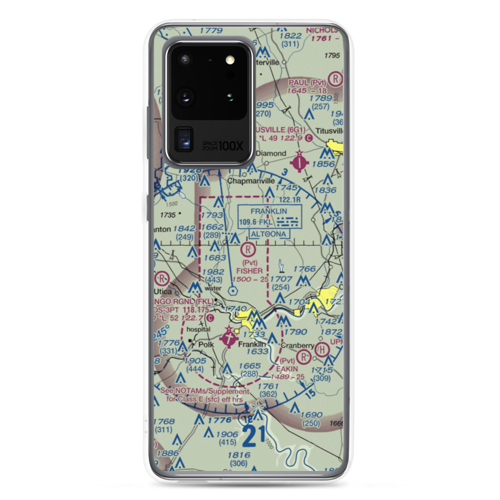 Fisher Airport (0PA5) VFR Sectional Samsung Case Samsung Galaxy S20 Ultra model shown