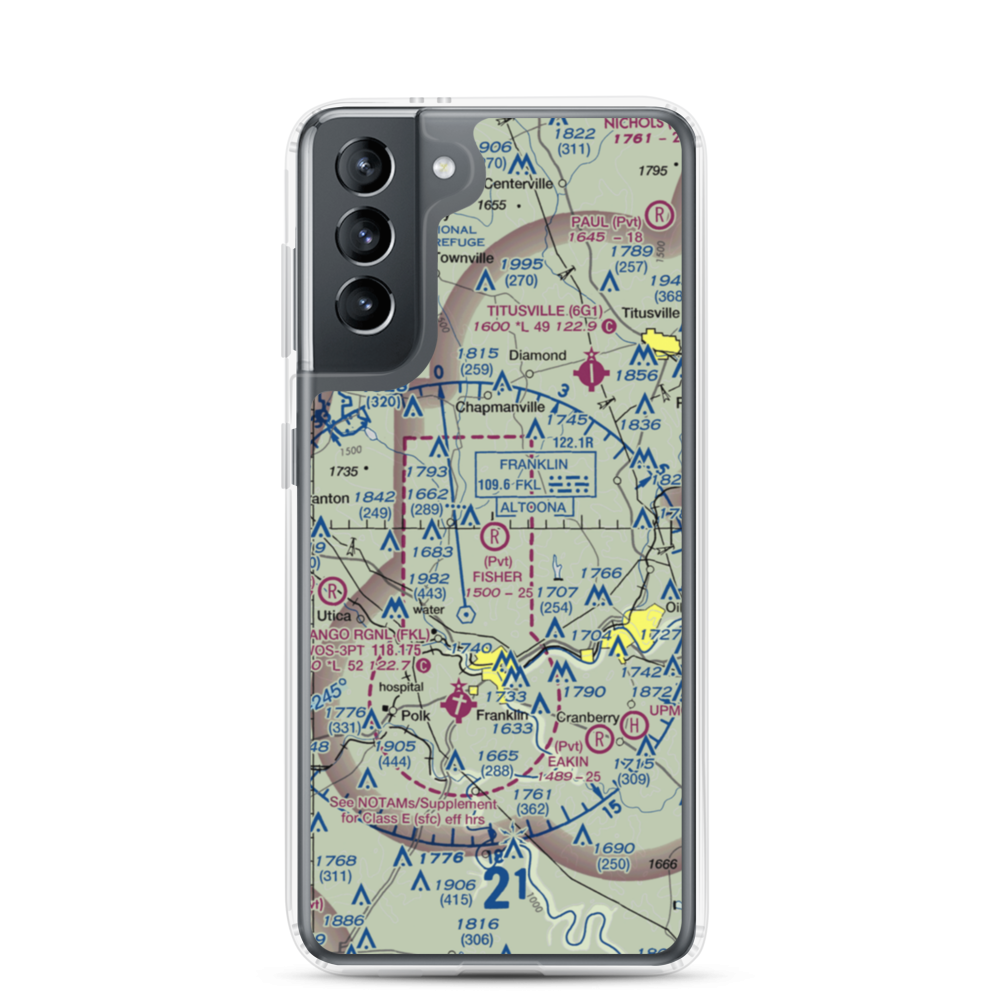 Fisher Airport (0PA5) VFR Sectional Samsung Case Samsung Galaxy S21 model shown