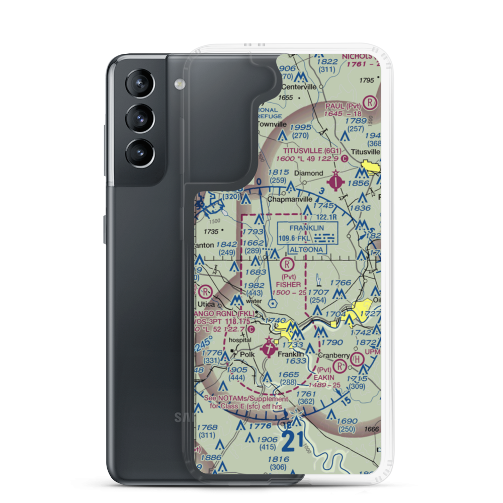 Fisher Airport (0PA5) VFR Sectional Samsung Case Samsung Galaxy S21 model shown
