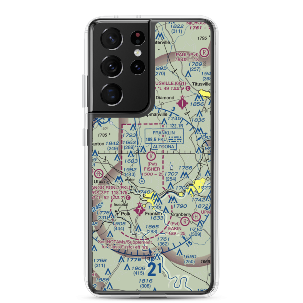 Fisher Airport (0PA5) VFR Sectional Samsung Case Samsung Galaxy S21 Ultra model shown