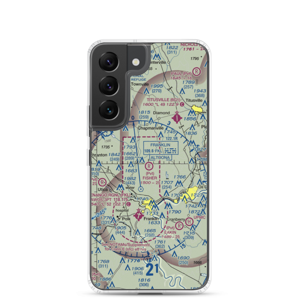 Fisher Airport (0PA5) VFR Sectional Samsung Case Samsung Galaxy S22 model shown