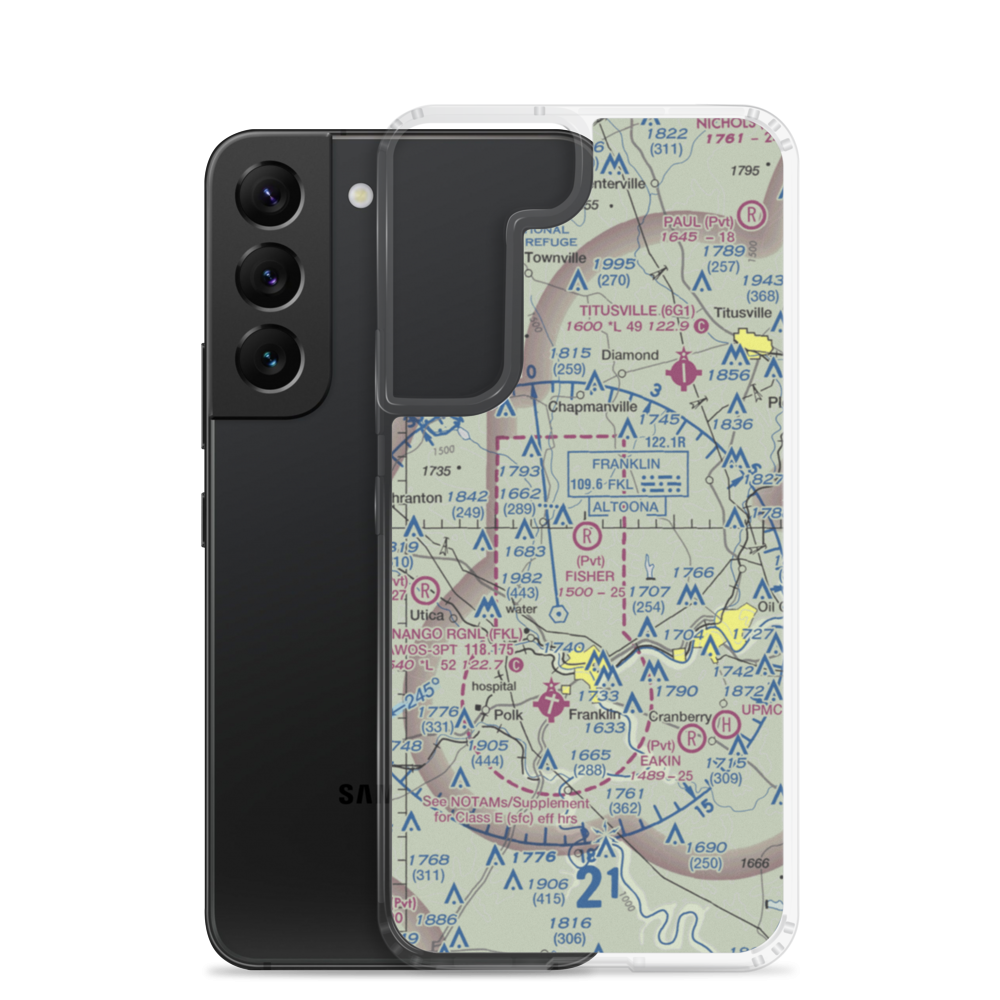 Fisher Airport (0PA5) VFR Sectional Samsung Case Samsung Galaxy S22 model shown