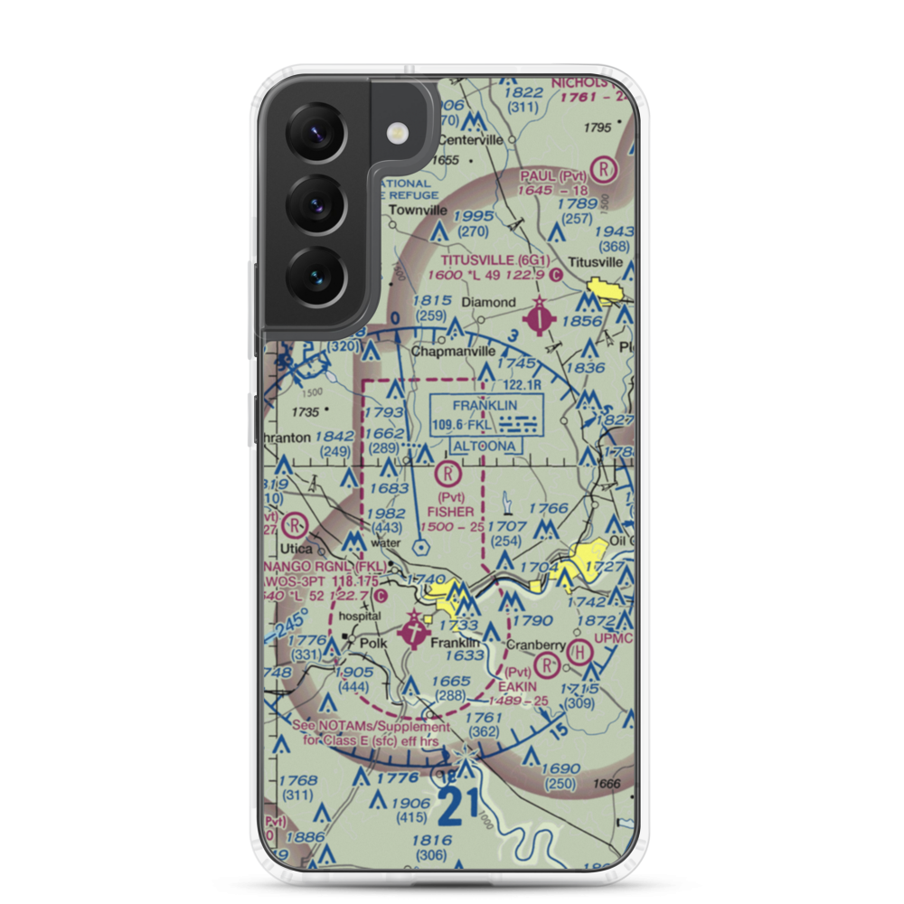 Fisher Airport (0PA5) VFR Sectional Samsung Case Samsung Galaxy S22 Plus model shown