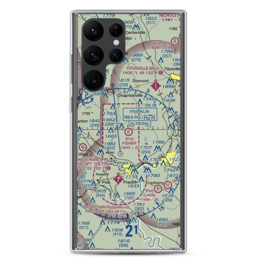 Fisher Airport (0PA5) VFR Sectional Samsung Case Samsung Galaxy S22 Ultra model shown