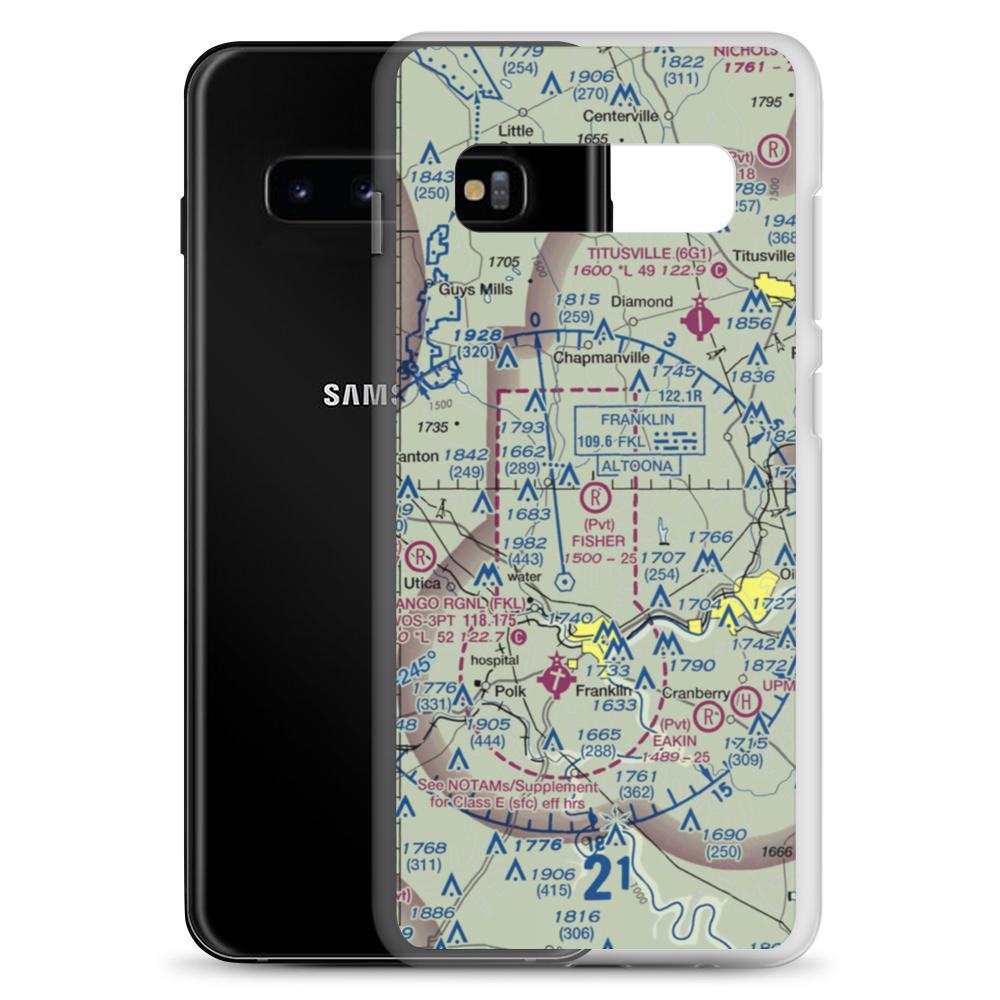 Fisher Airport (0PA5) VFR Sectional Samsung Case Samsung Galaxy S10+ model shown