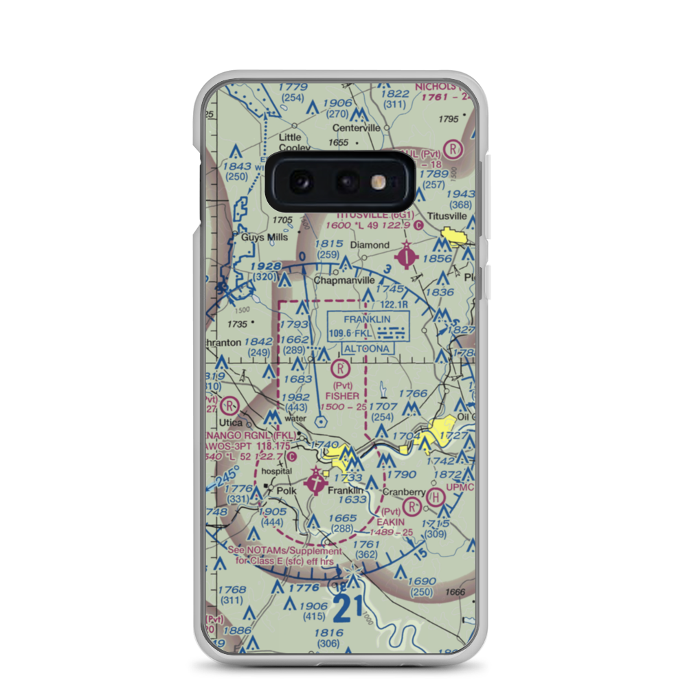 Fisher Airport (0PA5) VFR Sectional Samsung Case Samsung Galaxy S10e model shown