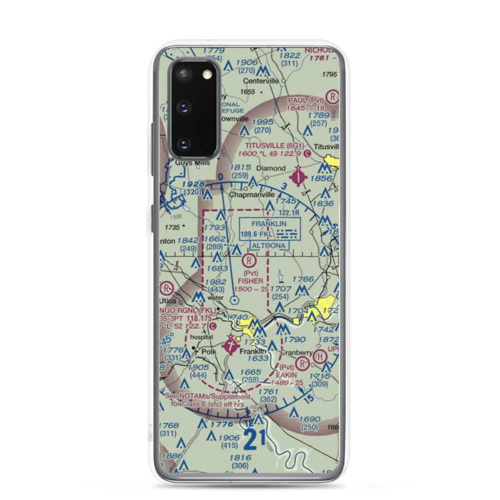 Fisher Airport (0PA5) VFR Sectional Samsung Case Samsung Galaxy S20 model shown