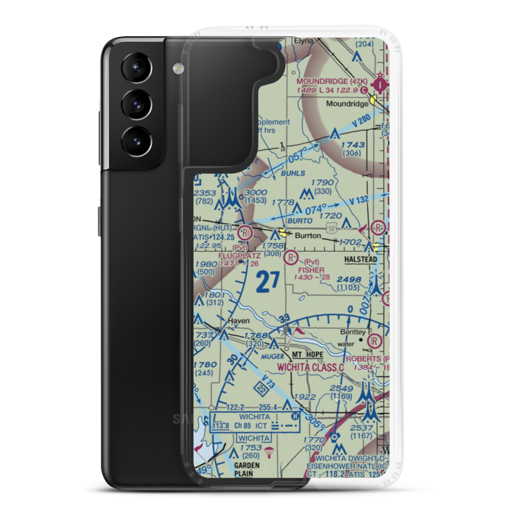 Fisher Airport (SN08) VFR Sectional Samsung Case Samsung Galaxy S21 Plus model shown