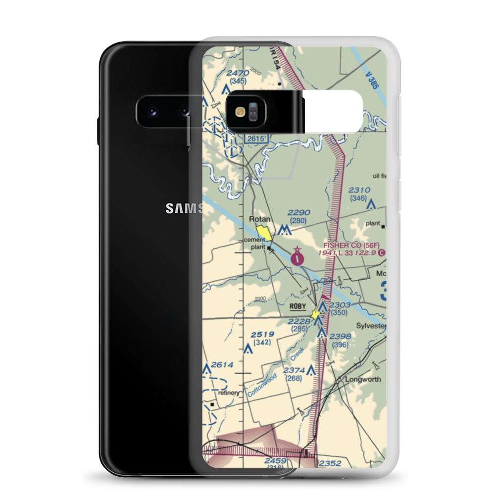 Fisher County Airport (56F) VFR Sectional Samsung Case Samsung Galaxy S10 model shown