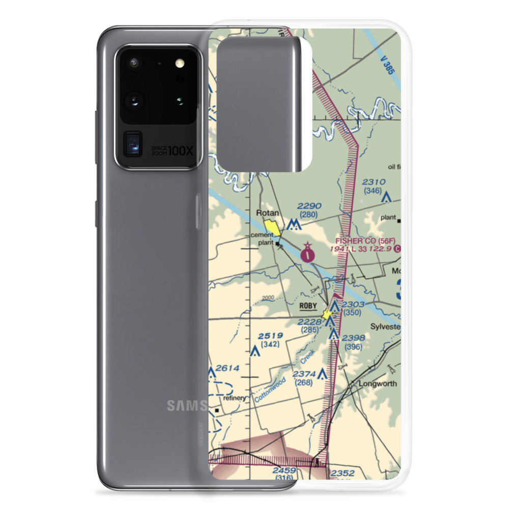 Fisher County Airport (56F) VFR Sectional Samsung Case Samsung Galaxy S20 Ultra model shown