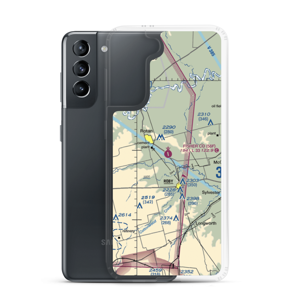 Fisher County Airport (56F) VFR Sectional Samsung Case Samsung Galaxy S21 model shown