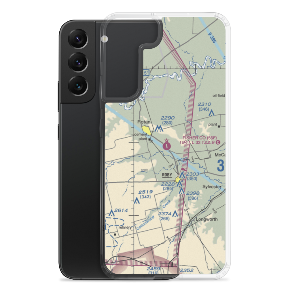 Fisher County Airport (56F) VFR Sectional Samsung Case Samsung Galaxy S22 Plus model shown