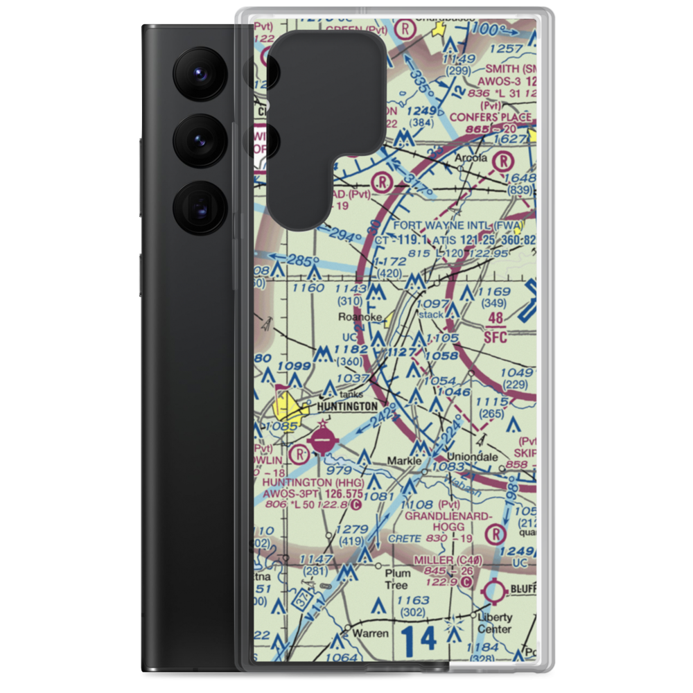 Fisher Farm Airport (60IN) VFR Sectional Samsung Case Samsung Galaxy S22 Ultra model shown
