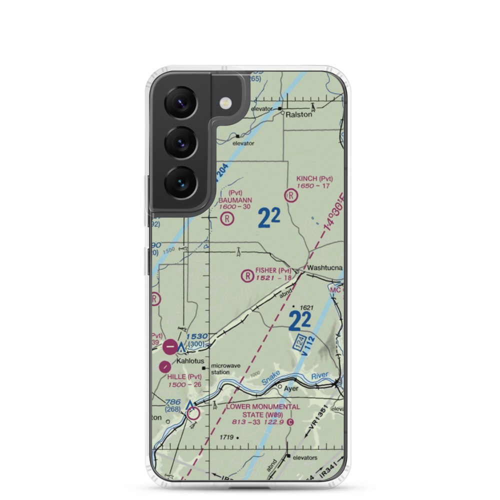 Fisher Ranch Airport (35WA) VFR Sectional Samsung Case Samsung Galaxy S22 model shown