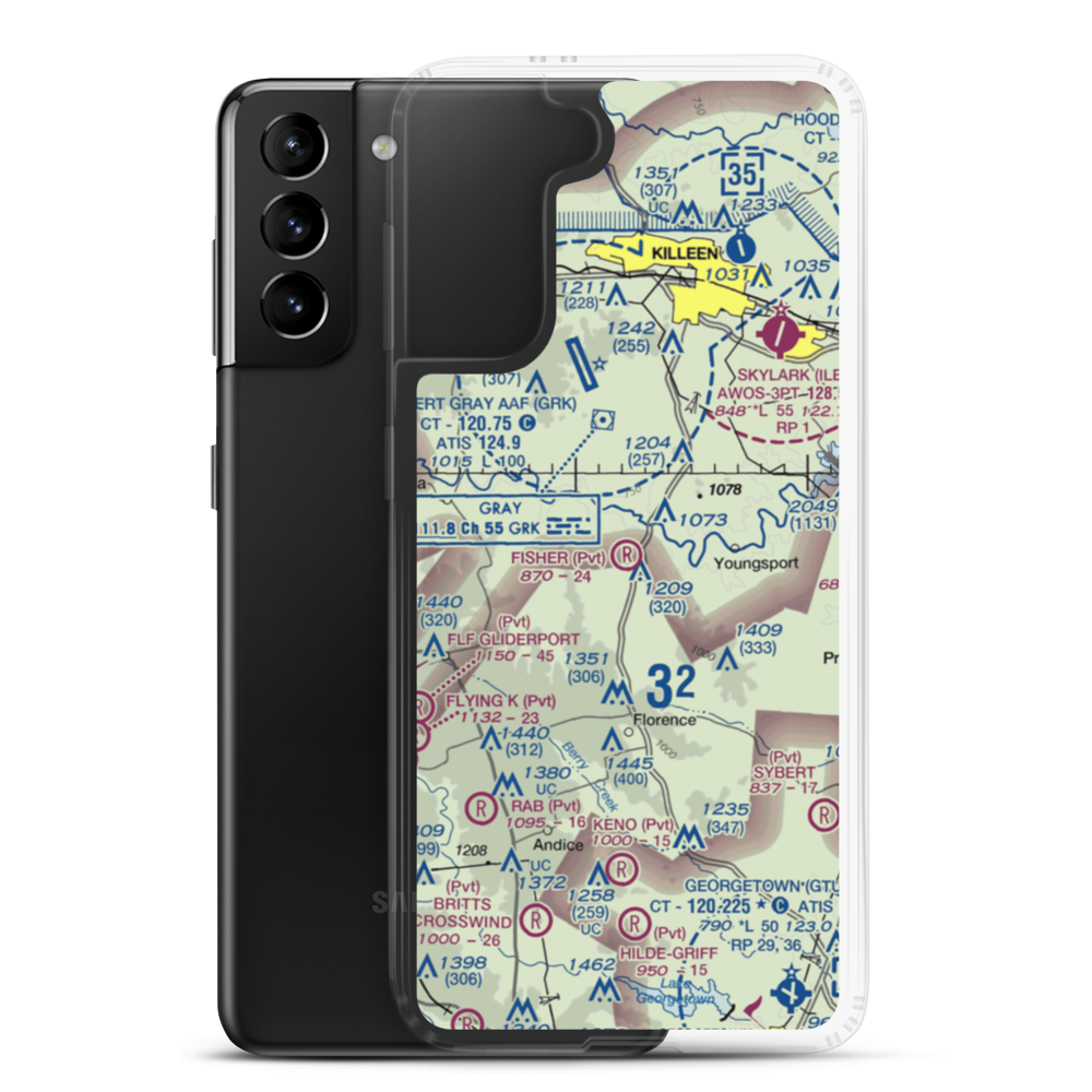 Fisher Ranch Airport (67TE) VFR Sectional Samsung Case Samsung Galaxy S21 Plus model shown