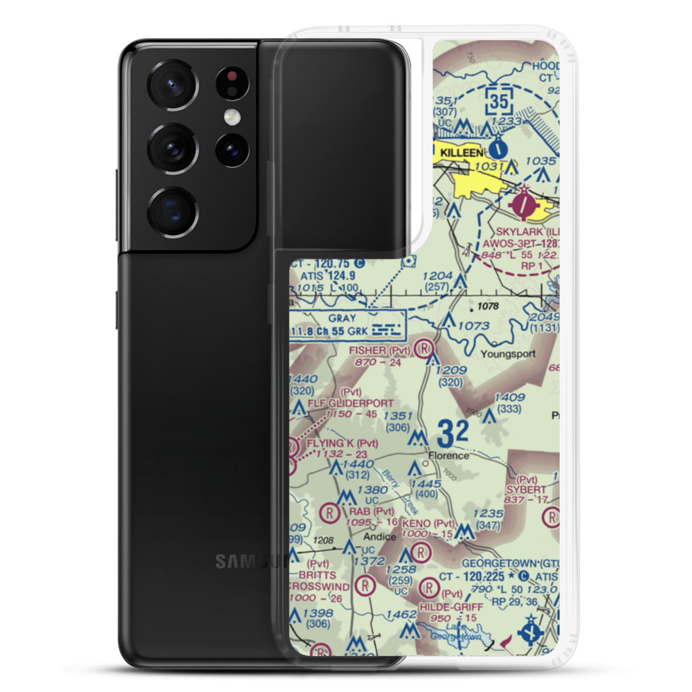 Fisher Ranch Airport (67TE) VFR Sectional Samsung Case Samsung Galaxy S21 Ultra model shown