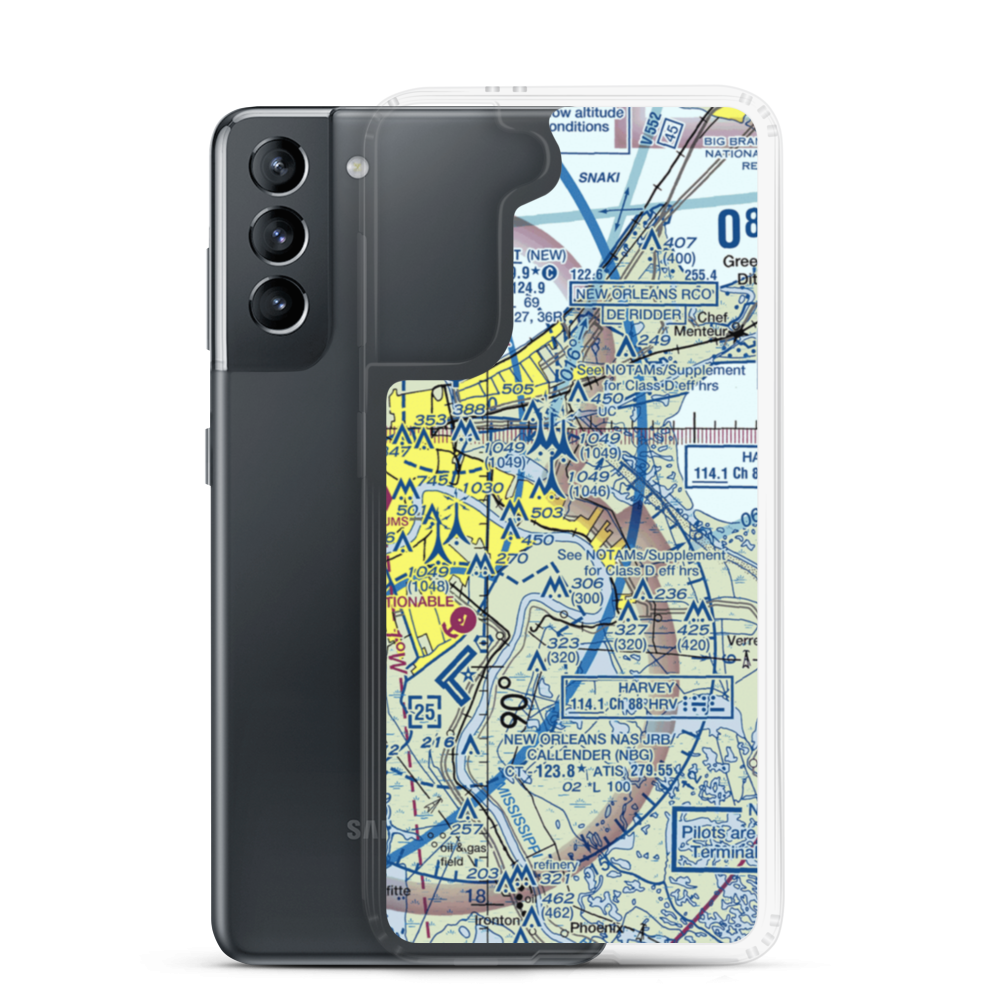 Fisher's Field (82LA) VFR Sectional Samsung Case Samsung Galaxy S21 model shown