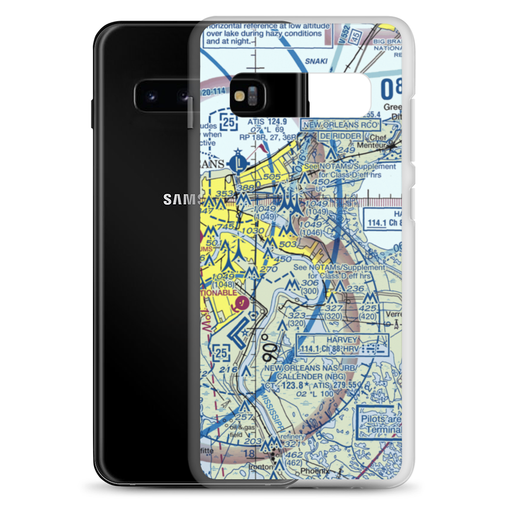 Fisher's Field (82LA) VFR Sectional Samsung Case Samsung Galaxy S10+ model shown