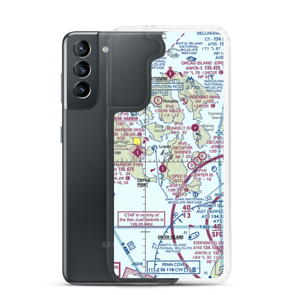 Fishermans Bay Seaplane Base (81W) VFR Sectional Samsung Case Samsung Galaxy S21 model shown