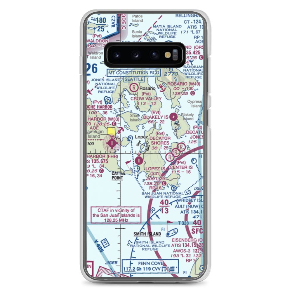 Fishermans Bay Seaplane Base (81W) VFR Sectional Samsung Case Samsung Galaxy S10+ model shown