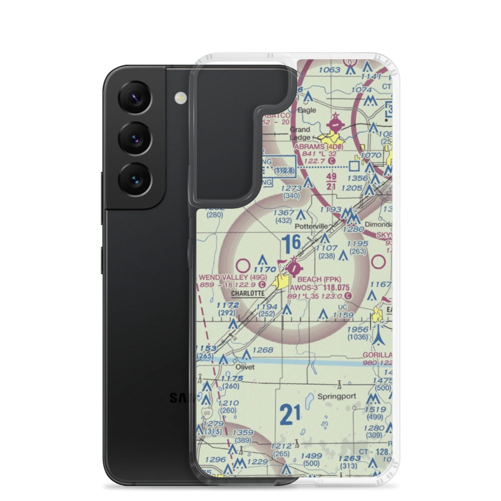 Fitch H Beach Airport (FPK) VFR Sectional Samsung Case Samsung Galaxy S22 model shown