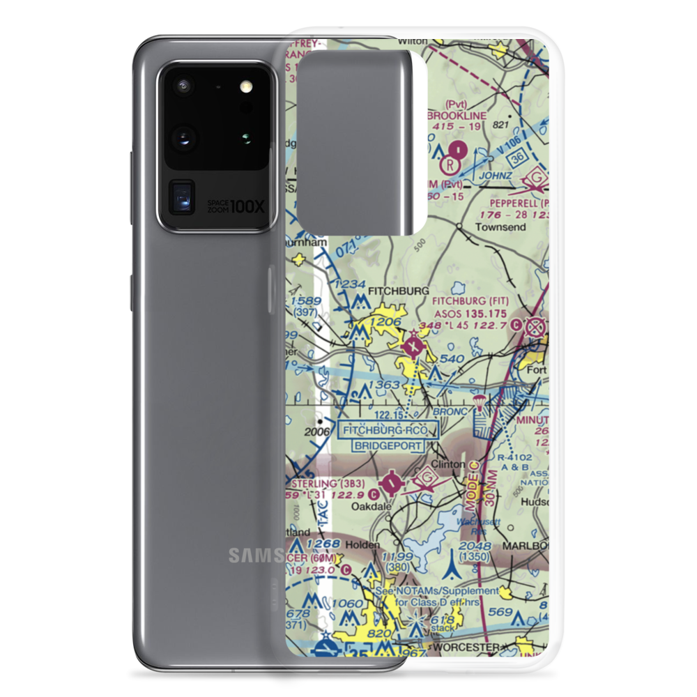 Fitchburg Municipal Airport (FIT) VFR Sectional Samsung Case Samsung Galaxy S20 Ultra model shown