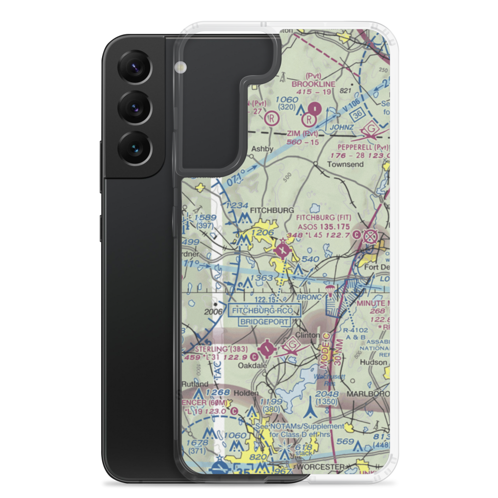 Fitchburg Municipal Airport (FIT) VFR Sectional Samsung Case Samsung Galaxy S22 Plus model shown