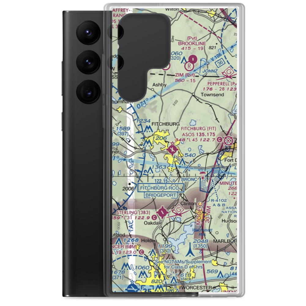 Fitchburg Municipal Airport (FIT) VFR Sectional Samsung Case Samsung Galaxy S22 Ultra model shown