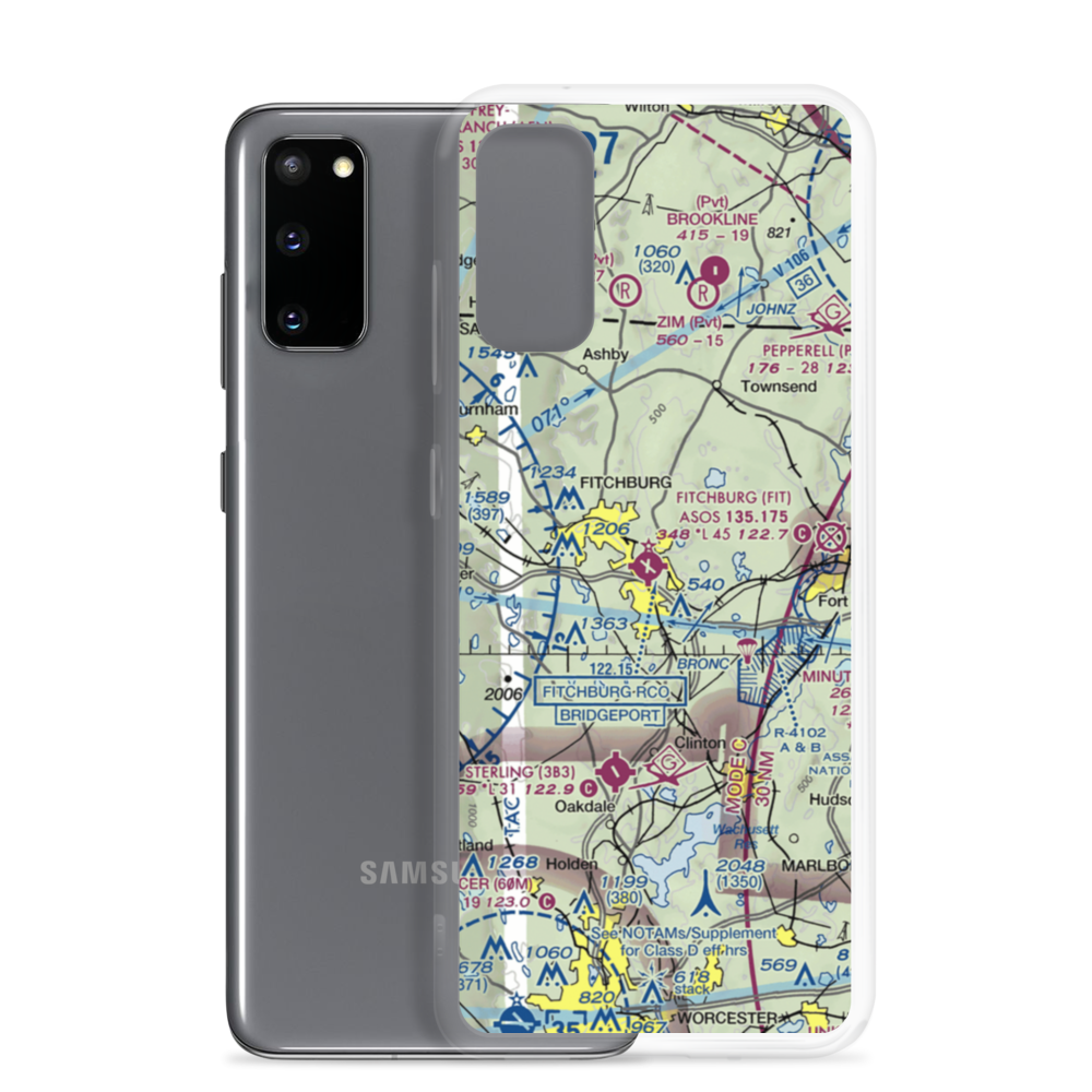 Fitchburg Municipal Airport (FIT) VFR Sectional Samsung Case Samsung Galaxy S20 model shown