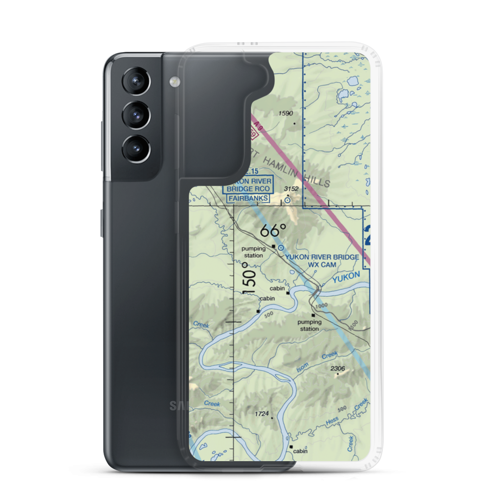 Five Mile Airport (FVM) VFR Sectional Samsung Case Samsung Galaxy S21 model shown