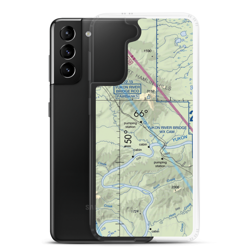 Five Mile Airport (FVM) VFR Sectional Samsung Case Samsung Galaxy S21 Plus model shown
