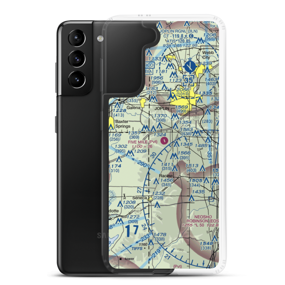Five Mile Airport (MO49) VFR Sectional Samsung Case Samsung Galaxy S21 Plus model shown