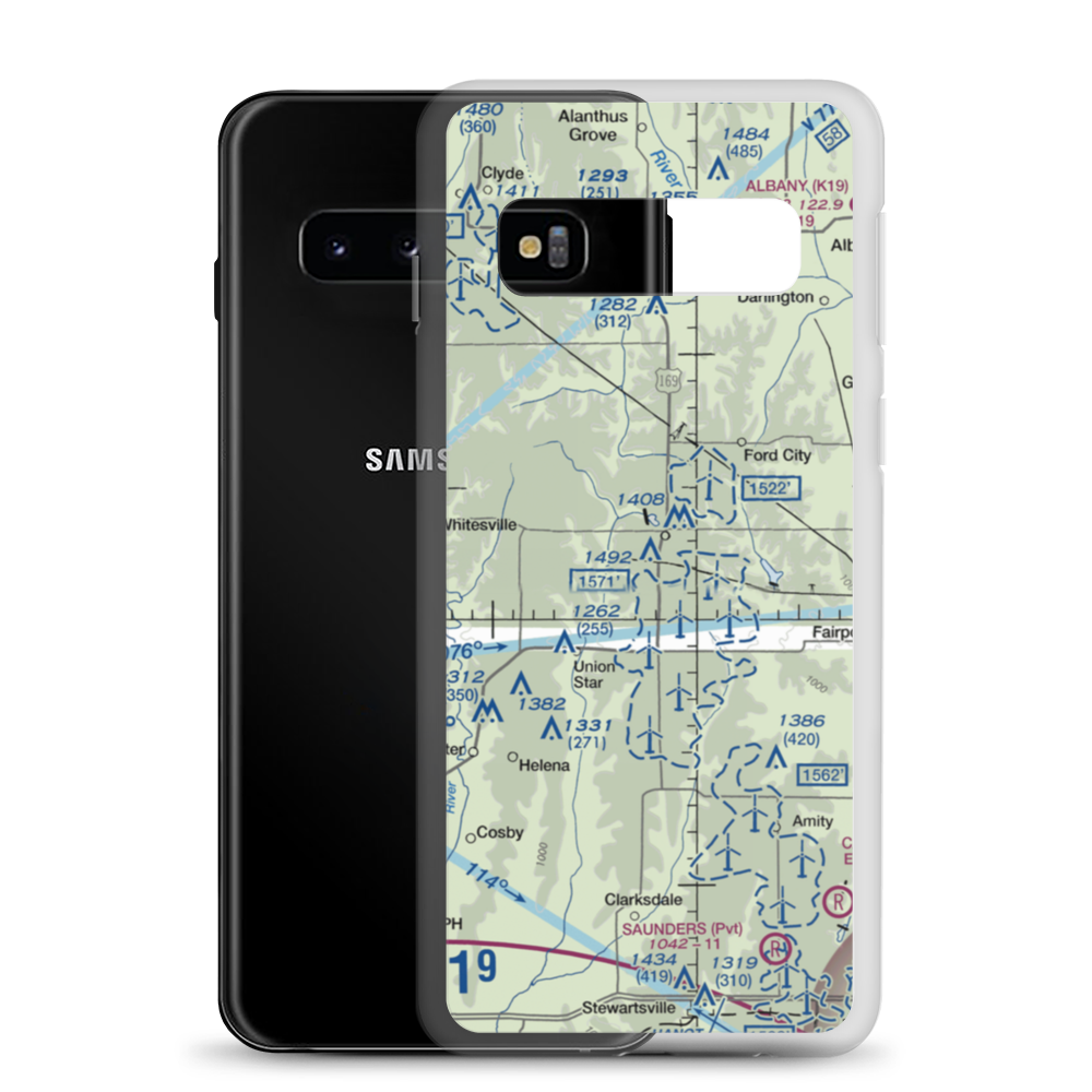 Fizzle Ridge Airport (3MO8) VFR Sectional Samsung Case Samsung Galaxy S10 model shown
