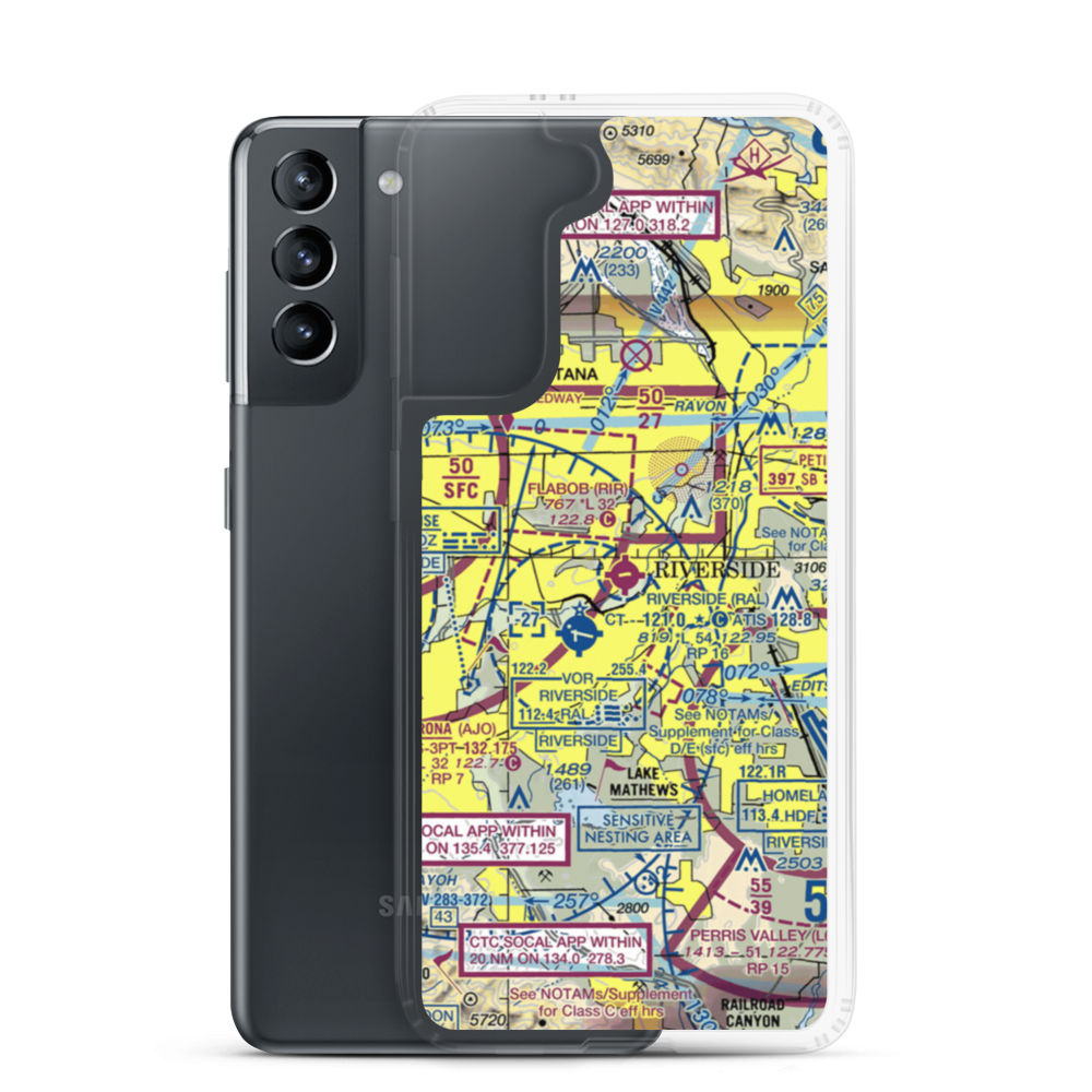 Flabob Airport (RIR) VFR Sectional Samsung Case Samsung Galaxy S21 model shown