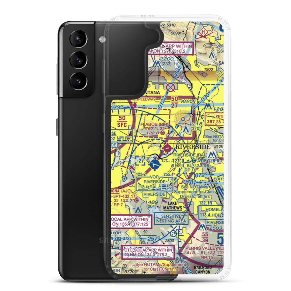 Flabob Airport (RIR) VFR Sectional Samsung Case Samsung Galaxy S21 Plus model shown