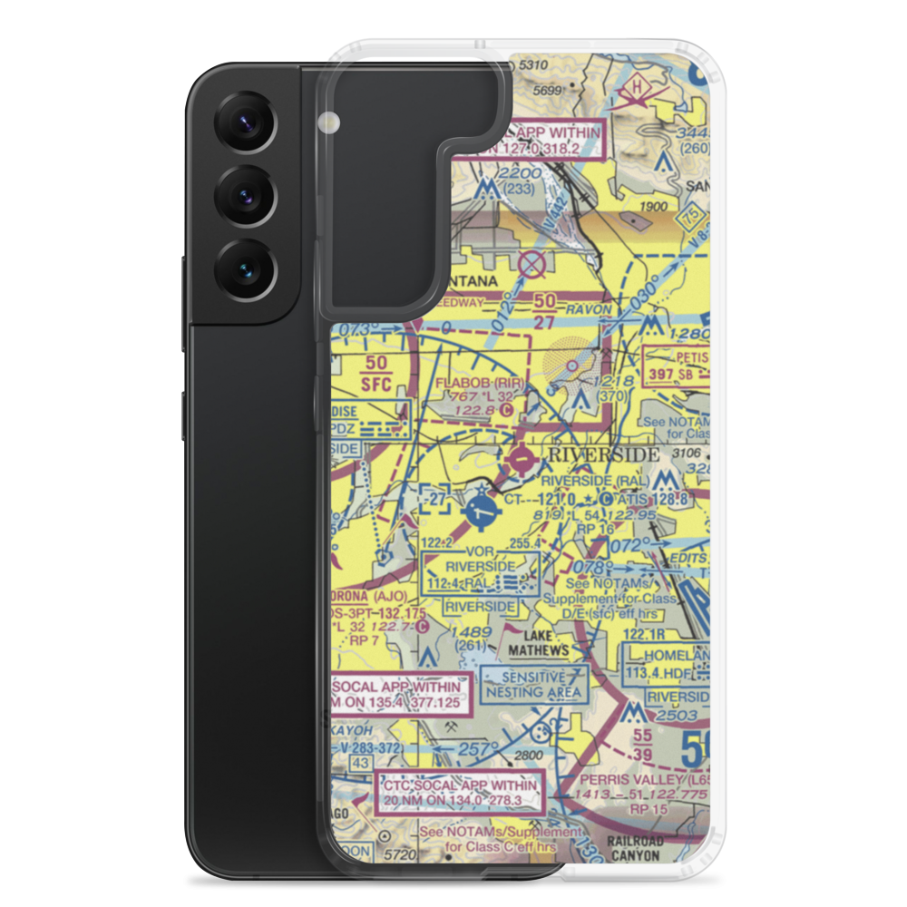 Flabob Airport (RIR) VFR Sectional Samsung Case Samsung Galaxy S22 Plus model shown
