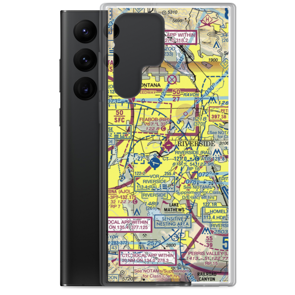Flabob Airport (RIR) VFR Sectional Samsung Case Samsung Galaxy S22 Ultra model shown