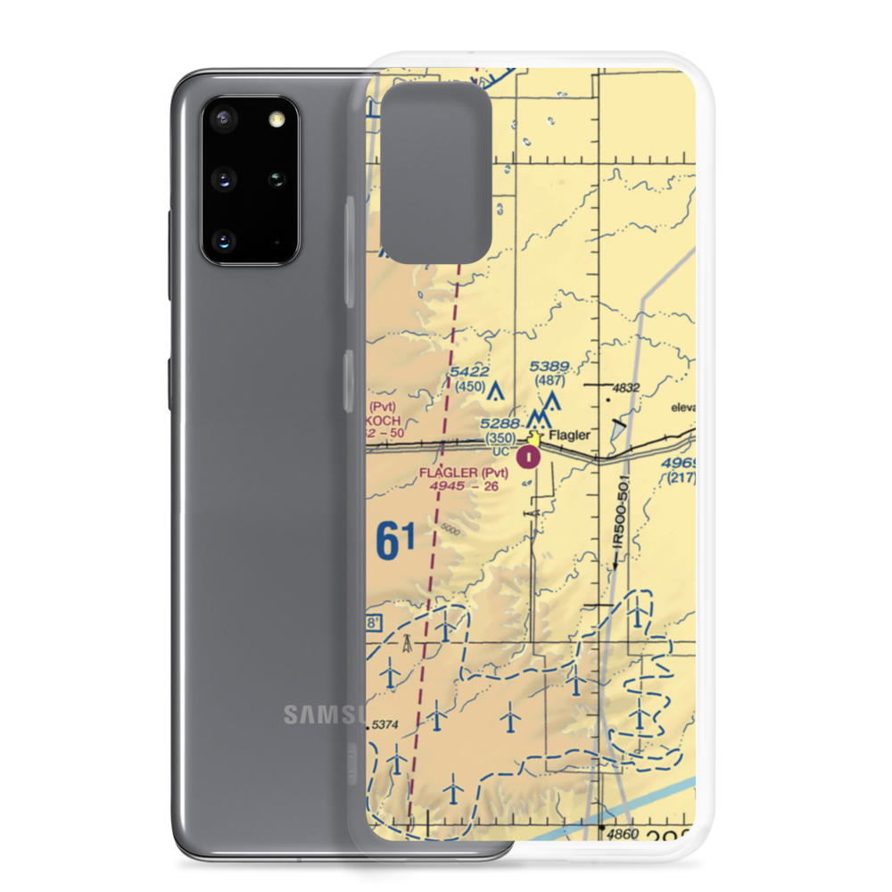 Flagler Aerial Spraying Inc Airport (CO00) VFR Sectional Samsung Case Samsung Galaxy S20 Plus model shown