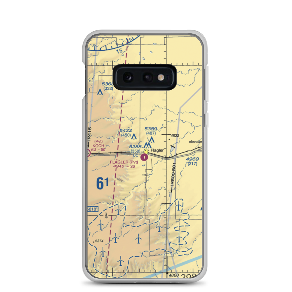 Flagler Aerial Spraying Inc Airport (CO00) VFR Sectional Samsung Case Samsung Galaxy S10e model shown